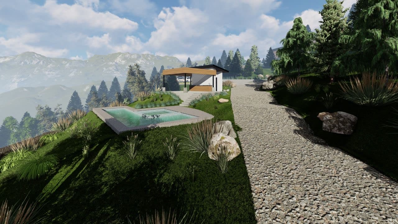 Piscina en lo alto del terreno